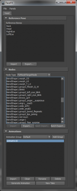 FaceFX® Plugin for Autodesk® Maya® Interface
