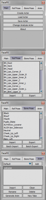 FaceFX® Plugin for Autodesk® MotionBuilder® Interface